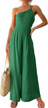 Load image into Gallery viewer, Single Shoulder Sling Rompers Loose Jumpsuit Solid Vintage Wide Leg
