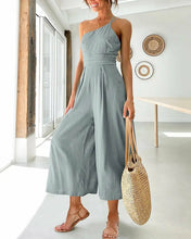 Load image into Gallery viewer, Single Shoulder Sling Rompers Loose Jumpsuit Solid Vintage Wide Leg
