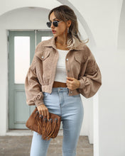 Load image into Gallery viewer, Fashion Women Corduroy Lantern Long Sleeves Lapel BF Style Jacke
