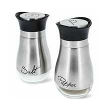 Load image into Gallery viewer, Salt and Pepper Shakers Stainless Steel Glass Set BPA Free, 4oz
