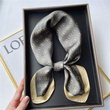Load image into Gallery viewer, Plaid Silk Square Scarf Women Satin Shawl Wrap Hijab Female Hair Band
