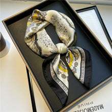 Load image into Gallery viewer, Plaid Silk Square Scarf Women Satin Shawl Wrap Hijab Female Hair Band

