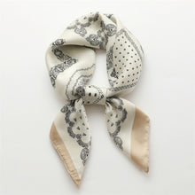 Load image into Gallery viewer, Plaid Silk Square Scarf Women Satin Shawl Wrap Hijab Female Hair Band
