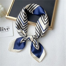 Load image into Gallery viewer, Plaid Silk Square Scarf Women Satin Shawl Wrap Hijab Female Hair Band
