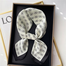 Load image into Gallery viewer, Plaid Silk Square Scarf Women Satin Shawl Wrap Hijab Female Hair Band
