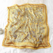 Load image into Gallery viewer, Plaid Silk Square Scarf Women Satin Shawl Wrap Hijab Female Hair Band
