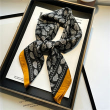Load image into Gallery viewer, Plaid Silk Square Scarf Women Satin Shawl Wrap Hijab Female Hair Band
