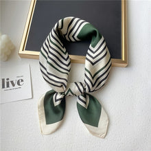 Load image into Gallery viewer, Plaid Silk Square Scarf Women Satin Shawl Wrap Hijab Female Hair Band
