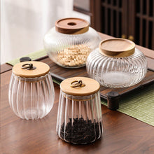 Load image into Gallery viewer, Preferential Sets Wood Lid Glass Airtight Canister Kitchen Storage Jar
