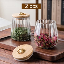Load image into Gallery viewer, Preferential Sets Wood Lid Glass Airtight Canister Kitchen Storage Jar
