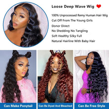 Load image into Gallery viewer, Qt Loose Deep Wave Wig 13x4 Lace Front Wig 30 Inch Human Hair Wigs For
