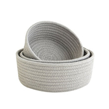 Load image into Gallery viewer, Round Small Hand-woven Basket Tabletop Snacks Debris Basket Storage
