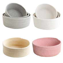 Load image into Gallery viewer, Round Small Hand-woven Basket Tabletop Snacks Debris Basket Storage
