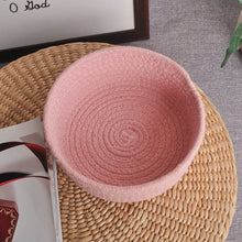 Load image into Gallery viewer, Round Small Hand-woven Basket Tabletop Snacks Debris Basket Storage
