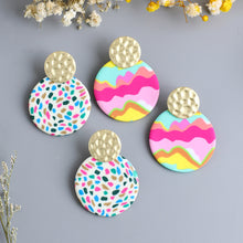 Load image into Gallery viewer, AENSOA Unique Colorful Abstract Pattern Polymer Clay Earrings for
