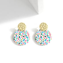 Load image into Gallery viewer, AENSOA Unique Colorful Abstract Pattern Polymer Clay Earrings for
