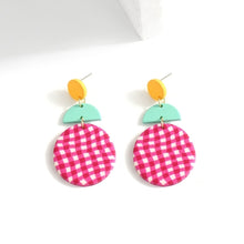 Load image into Gallery viewer, AENSOA Unique Colorful Abstract Pattern Polymer Clay Earrings for
