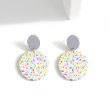 Load image into Gallery viewer, AENSOA Unique Colorful Abstract Pattern Polymer Clay Earrings for

