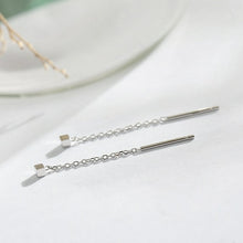 Load image into Gallery viewer, Simple Style Box Chain Tassel Drop Earrings For Women Long Dangle
