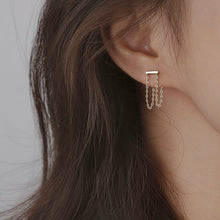 Load image into Gallery viewer, Simple Style Box Chain Tassel Drop Earrings For Women Long Dangle
