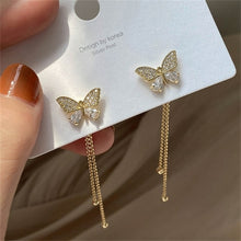 Load image into Gallery viewer, Simple Style Box Chain Tassel Drop Earrings For Women Long Dangle

