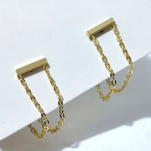 Load image into Gallery viewer, Simple Style Box Chain Tassel Drop Earrings For Women Long Dangle
