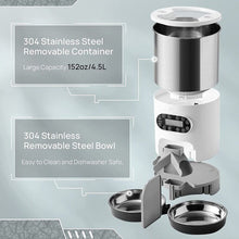 Load image into Gallery viewer, Smart App Pet Feeder Cat And Dog Food Dispenser Stainless Steel Bowl
