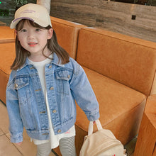 Load image into Gallery viewer, Smile Face  Denim Coat Blue Jean Jacket Korean Baby Girl Kids Clothes
