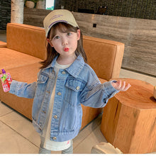 Load image into Gallery viewer, Smile Face  Denim Coat Blue Jean Jacket Korean Baby Girl Kids Clothes
