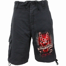 Load image into Gallery viewer, LIVE LOUD - Vintage Cargo Shorts Black
