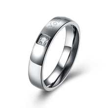 Load image into Gallery viewer, 316L Stainless Steel Simple Stone Sleek Band Ring
