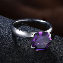 Load image into Gallery viewer, 18K White Gold over Stainless Steel 1.00 Ct Purple  Crystal
