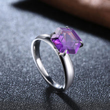 Load image into Gallery viewer, 18K White Gold over Stainless Steel 1.00 Ct Purple  Crystal
