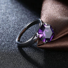 Load image into Gallery viewer, 18K White Gold over Stainless Steel 1.00 Ct Purple  Crystal
