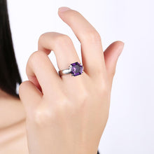 Load image into Gallery viewer, 18K White Gold over Stainless Steel 1.00 Ct Purple  Crystal
