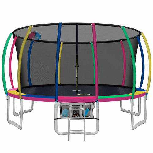 Everfit 16FT Trampoline Round Trampolines With Basketball Hoop Kids