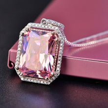 Load image into Gallery viewer, Top Quality 925 Silver Jewelry Sets Pink Quartz Cubic Zircon Ring
