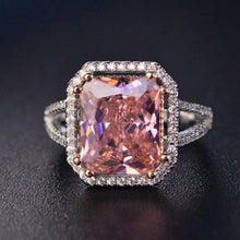 Load image into Gallery viewer, Top Quality 925 Silver Jewelry Sets Pink Quartz Cubic Zircon Ring
