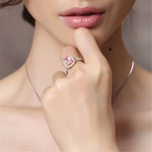Load image into Gallery viewer, Top Quality 925 Silver Jewelry Sets Pink Quartz Cubic Zircon Ring
