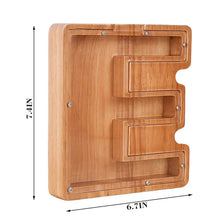 Load image into Gallery viewer, Twenty six Letter Piggy Bank Wooden Coin Money Saving Box Jar Coins
