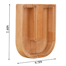 Load image into Gallery viewer, Twenty six Letter Piggy Bank Wooden Coin Money Saving Box Jar Coins
