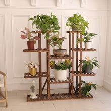 Load image into Gallery viewer, Unho Multi-tier Plant Stand, 46in Height Wood Flower Rack Holder 16

