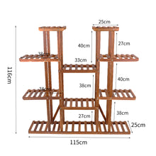 Load image into Gallery viewer, Unho Multi-tier Plant Stand, 46in Height Wood Flower Rack Holder 16
