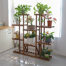 Load image into Gallery viewer, Unho Multi-tier Plant Stand, 46in Height Wood Flower Rack Holder 16

