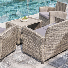 Load image into Gallery viewer, Vifah Gabrielle Resin Wicker Mixed Acacia Wood  Patio Lounge Sofa Set
