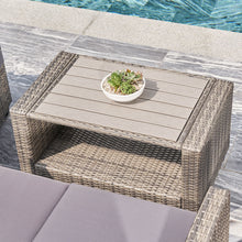 Load image into Gallery viewer, Vifah Gabrielle Resin Wicker Mixed Acacia Wood  Patio Lounge Sofa Set
