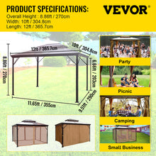 Load image into Gallery viewer, VEVOR Camping Tent Gazebo Canopy 10x10/10x12Ft Hardtop Outdoor Party
