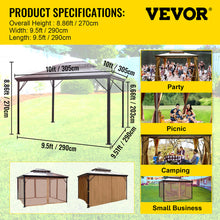 Load image into Gallery viewer, VEVOR Camping Tent Gazebo Canopy 10x10/10x12Ft Hardtop Outdoor Party
