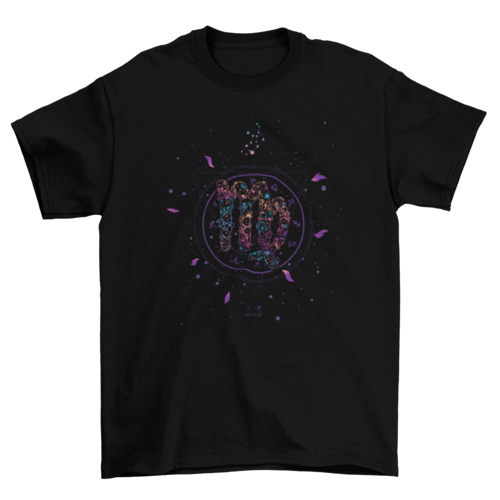 Virgo floral zodiac sign t-shirt