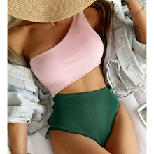 Load image into Gallery viewer, VigoCasey Patchwork Swimwear Women 2022 Sexy One Piece Swimsuit Female
